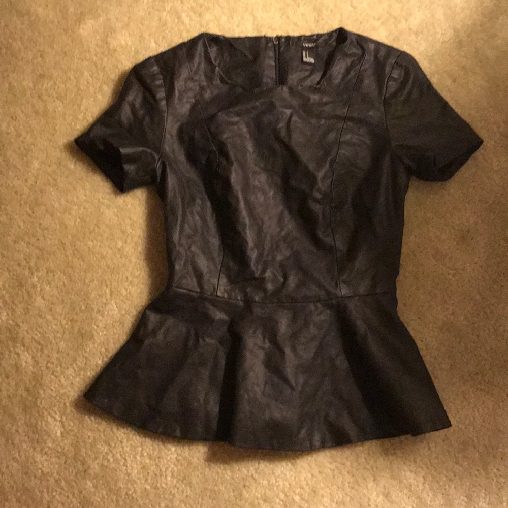 Forever 21 Leather Fitted Shirt